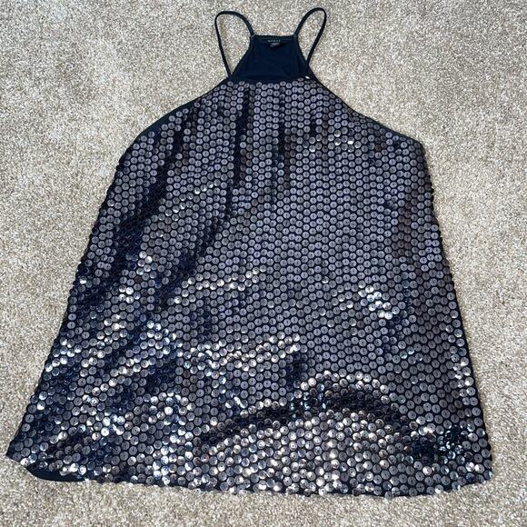 GUESS Sequin Mixed Cami size SM Metallic halter style shiny disco top shirt - Picture 11 of 11
